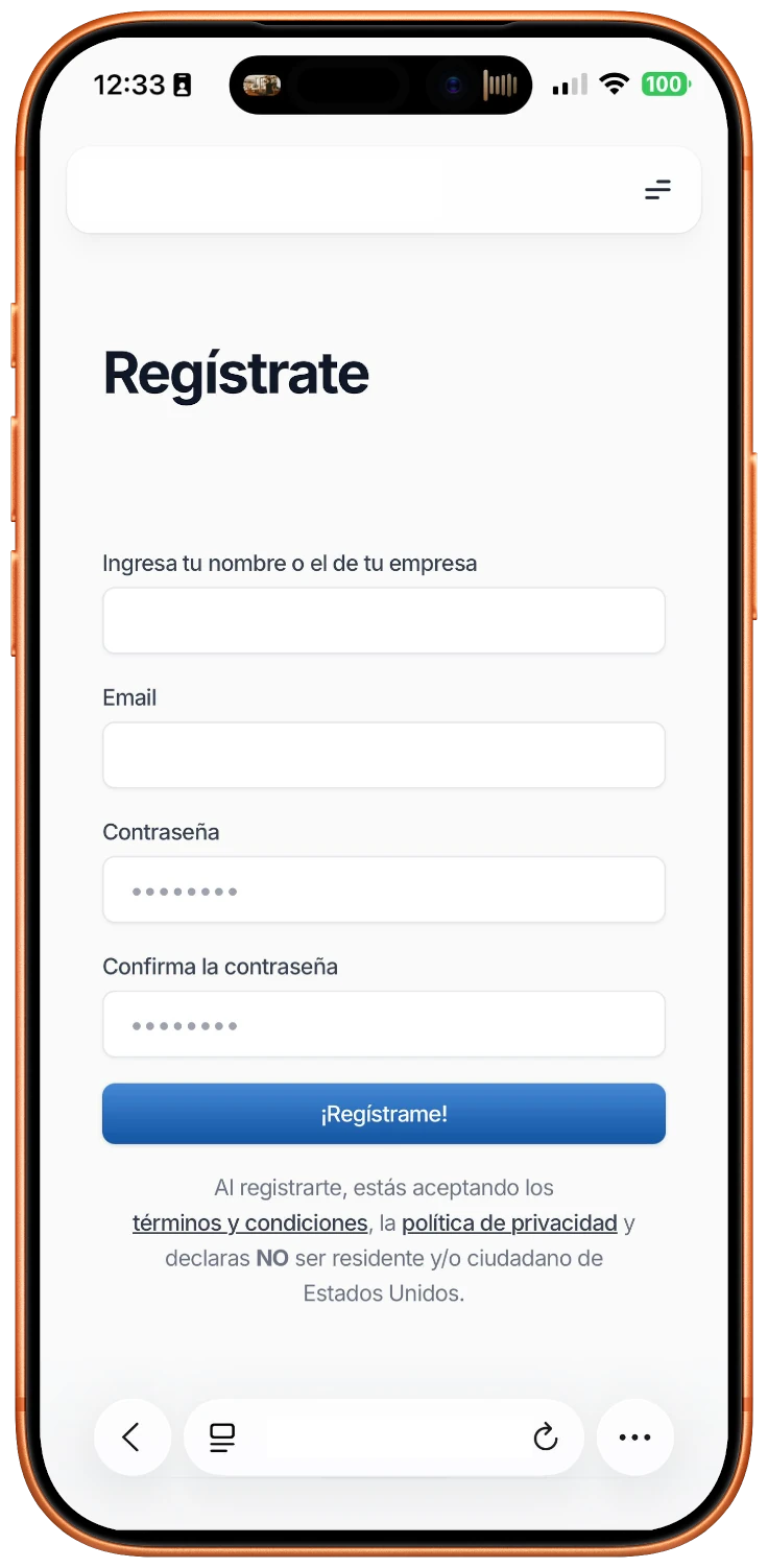 Teléfono con pantalla de registro Nexora